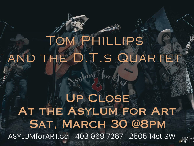 A promo image for Tom Phillips & the D.T.s Quartet Up Close