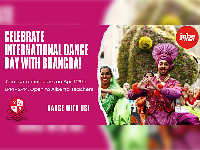 Promo image for International Dance Day with Young Bhangra Calgary