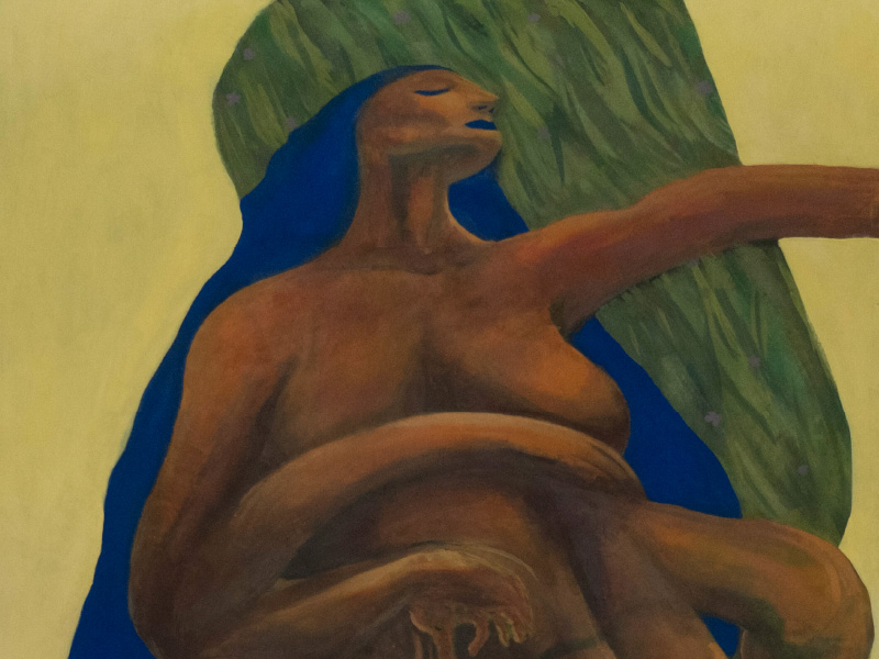Detail of ‘Decomposition’ 2024, Solana Ayida Morante, acrylic on canvas.