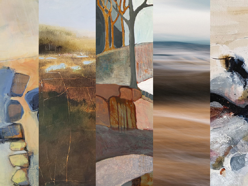 A collage of abstract artworks from Liminal Space exhibition